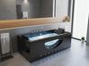 Vasca idromassaggio angolare con LED HAWES 180 x 90 cm Nero