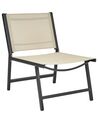 Set of 2 Garden Chairs with Footrests Beige and Black MARCEDDI_928434