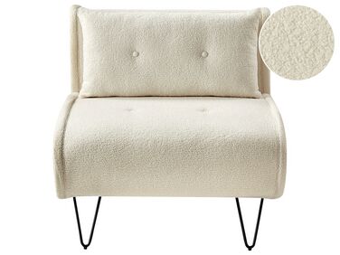 Bäddsoffa 1-sits bouclé ljusbeige VESTFOLD