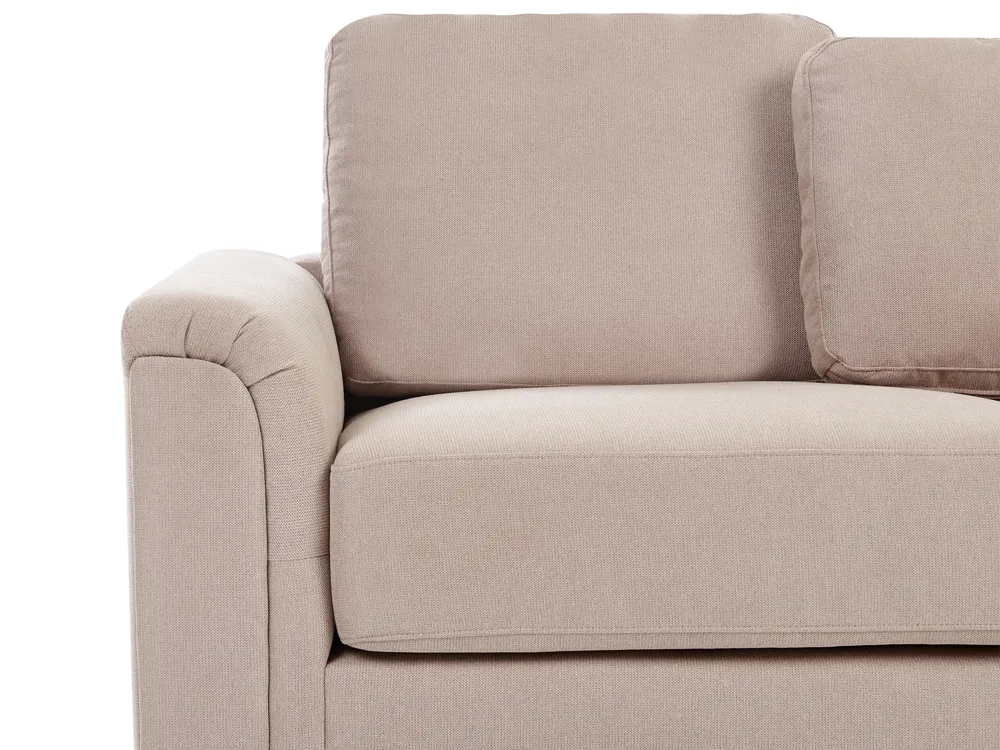 Corner Sofa 4 Seater KOHLO with Ottoman Fabric Taupe Left Hand_945159