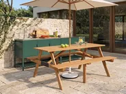 Picnic Table with Benches ROSCIGNO Fir Wood Light Brown_1102619