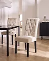Set of 2 Dining Chairs VELVA Fabric Light Beige