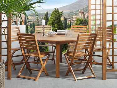 6 Seater Acacia Wood Garden Dining Set TOLVE