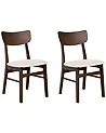 Conjunto de 2 sillas de comedor ANOKA Madera Marrón oscuro/Beige