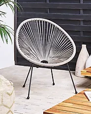 Sedia da giardino ACAPULCO II Rattan sintetico (PE) Grigio chiaro_1177414