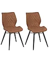 Conjunto de 2 sillas de comedor LISLE Tela Marrón dorado