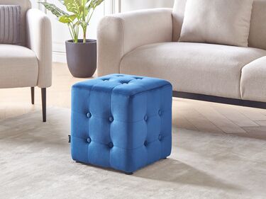 Velvet Pouffe Blue WISCONSIN