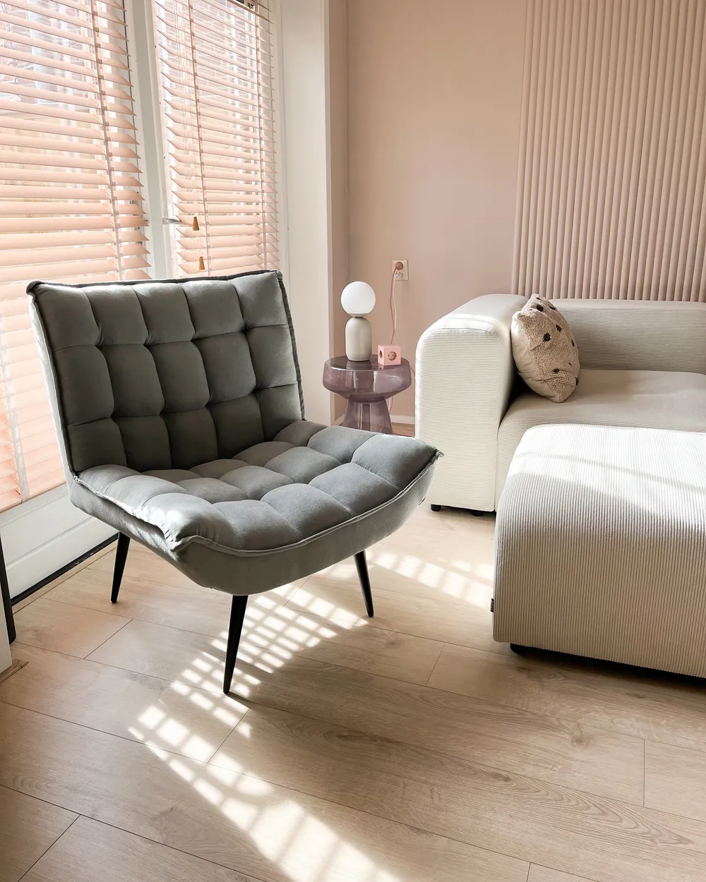 Modular Sofa 3 Seater FALSTERBO Corduroy Off-White_951643