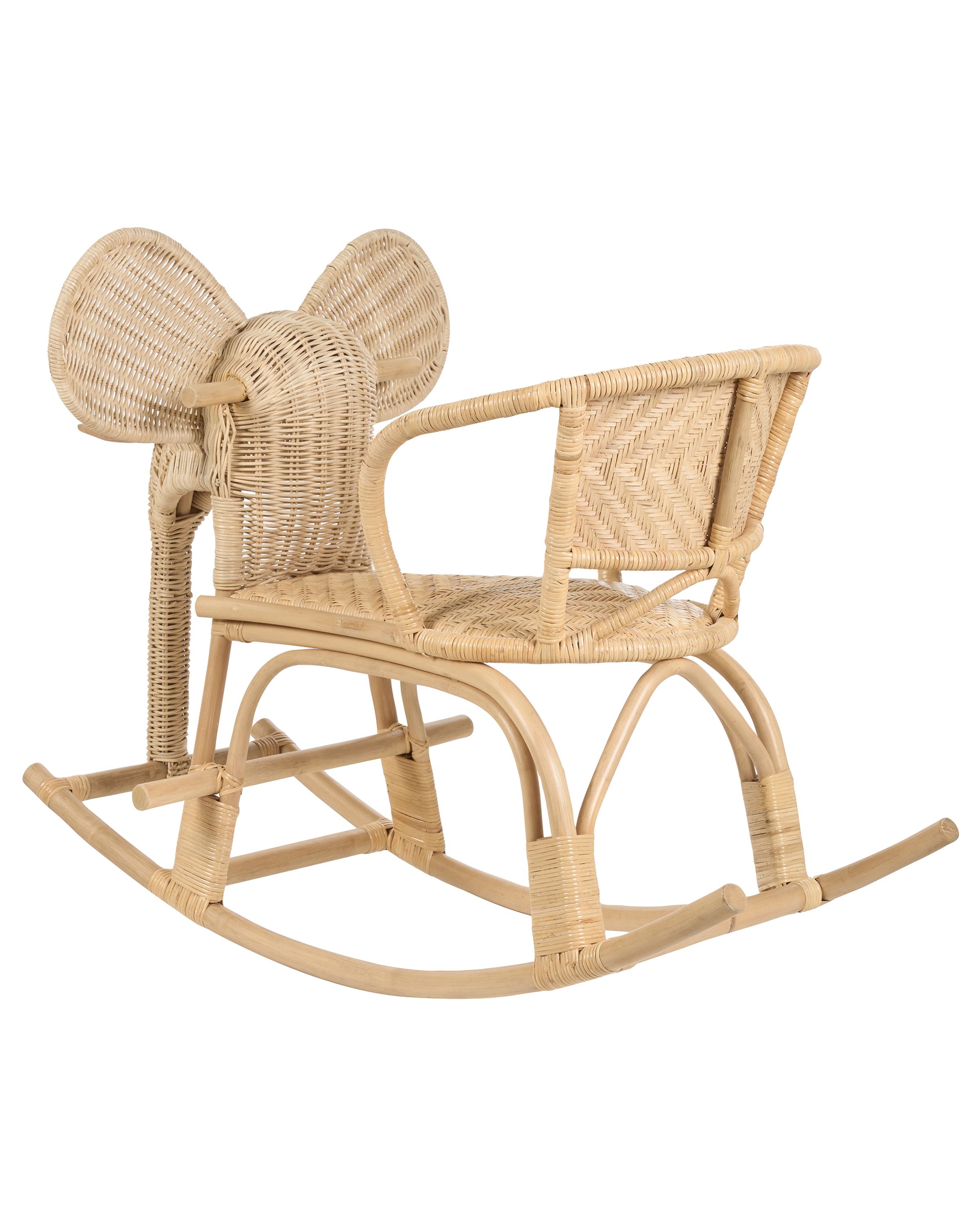 Rattan Kids Rocking Chair Elephant Natural AMPOLLINO | Beliani.co.uk