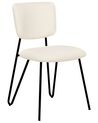 Sada 2 jídelních židlí s buklé čalouněním krémově bílé NELKO_884720