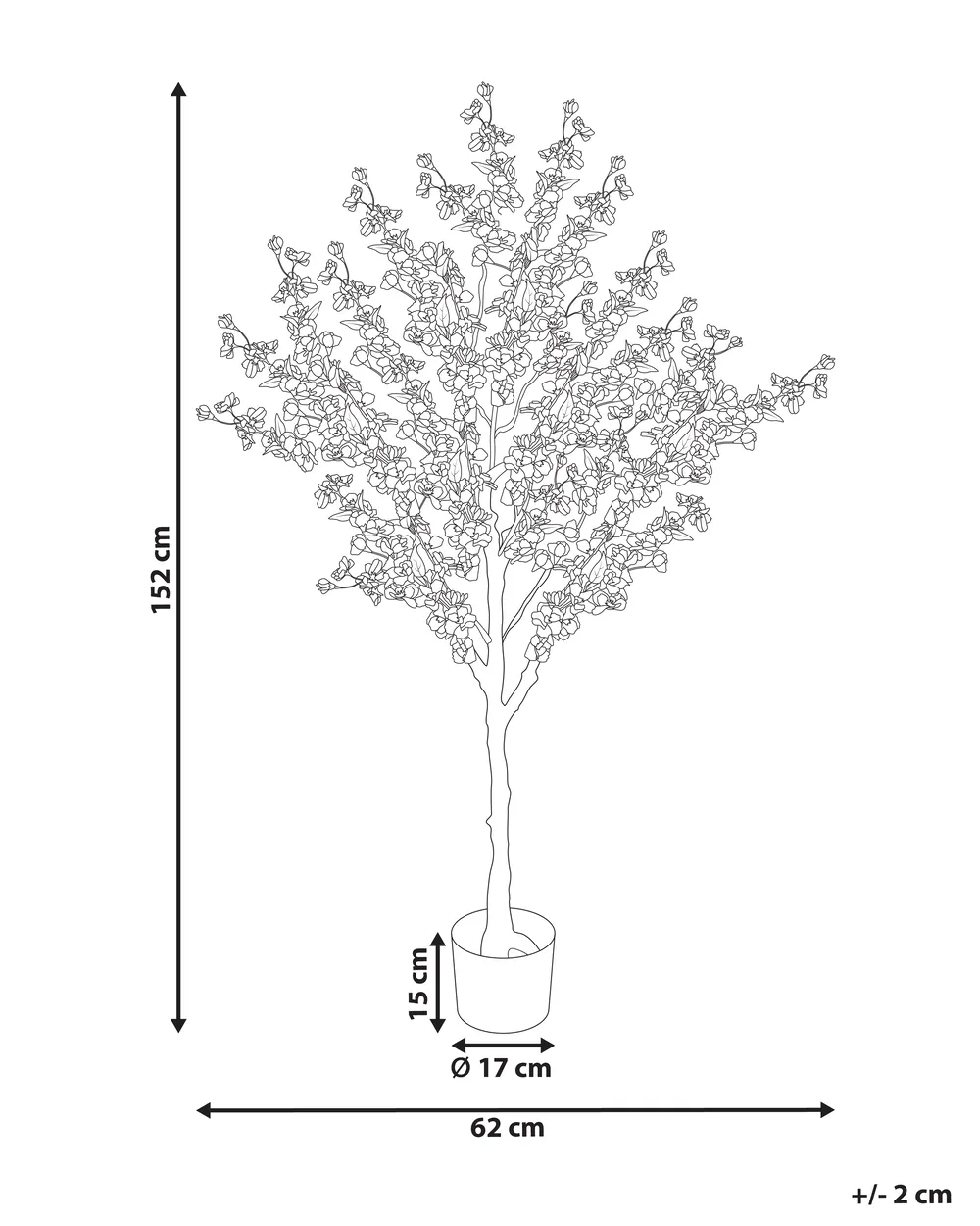 Sztuczna roślina CHERRY TREE 152 cm Różowy_994966
