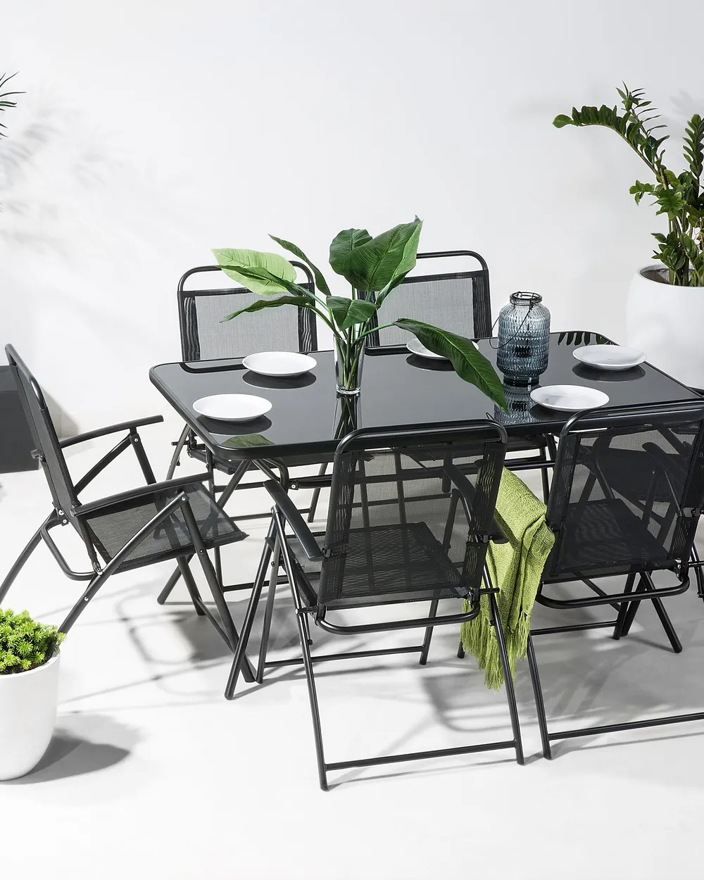 Set of 6 Garden Chairs LIVO Metal Black_826870