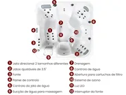 Banheira de hidromassagem com LED para exterior CALIMA Branco_967608