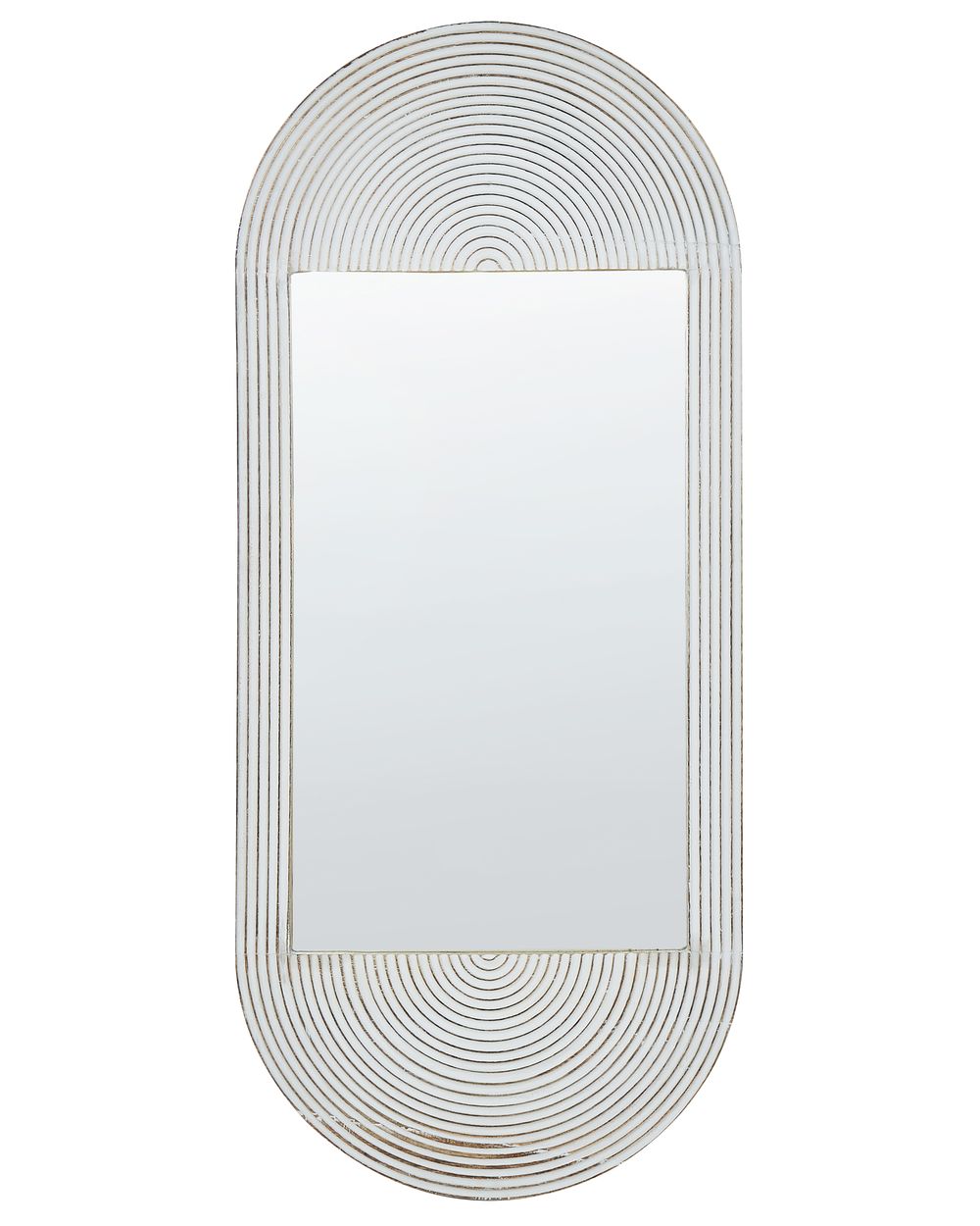 Lustro ścienne BRIANT 56 cm 130 cm Drewno mango Biały