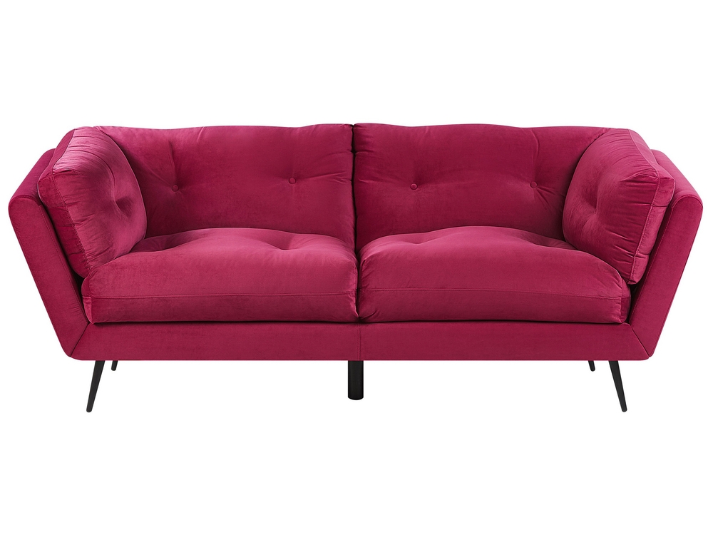 3 Seater Velvet Sofa Burgundy LENVIK Beliani