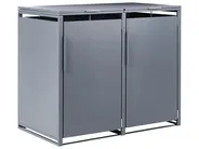 Double Wheelie Bin Store 480 L PIACENZA Metal Dark Grey_1073503