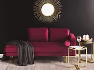 Right-Hand Chaise Longue MIRAMAS Velvet Dark Red_1171371