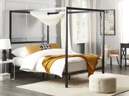 Himmelbett Metall LESTARDS 140 x 200 cm Schwarz_863337