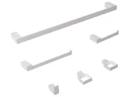6-Piece Bathroom Hardware Set TUMACO with Towel Bars and Hooks Silver_989685
