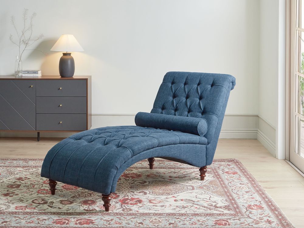 Fabric Chaise Lounge Blue MURET Beliani.cz