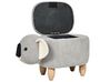 Pouf animaletto velluto grigio e legno chiaro COALA_835846