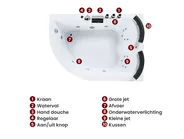 Hoek bubbelbad met LED PARADISO 158 x 113 cm Wit linkszijdig_979064