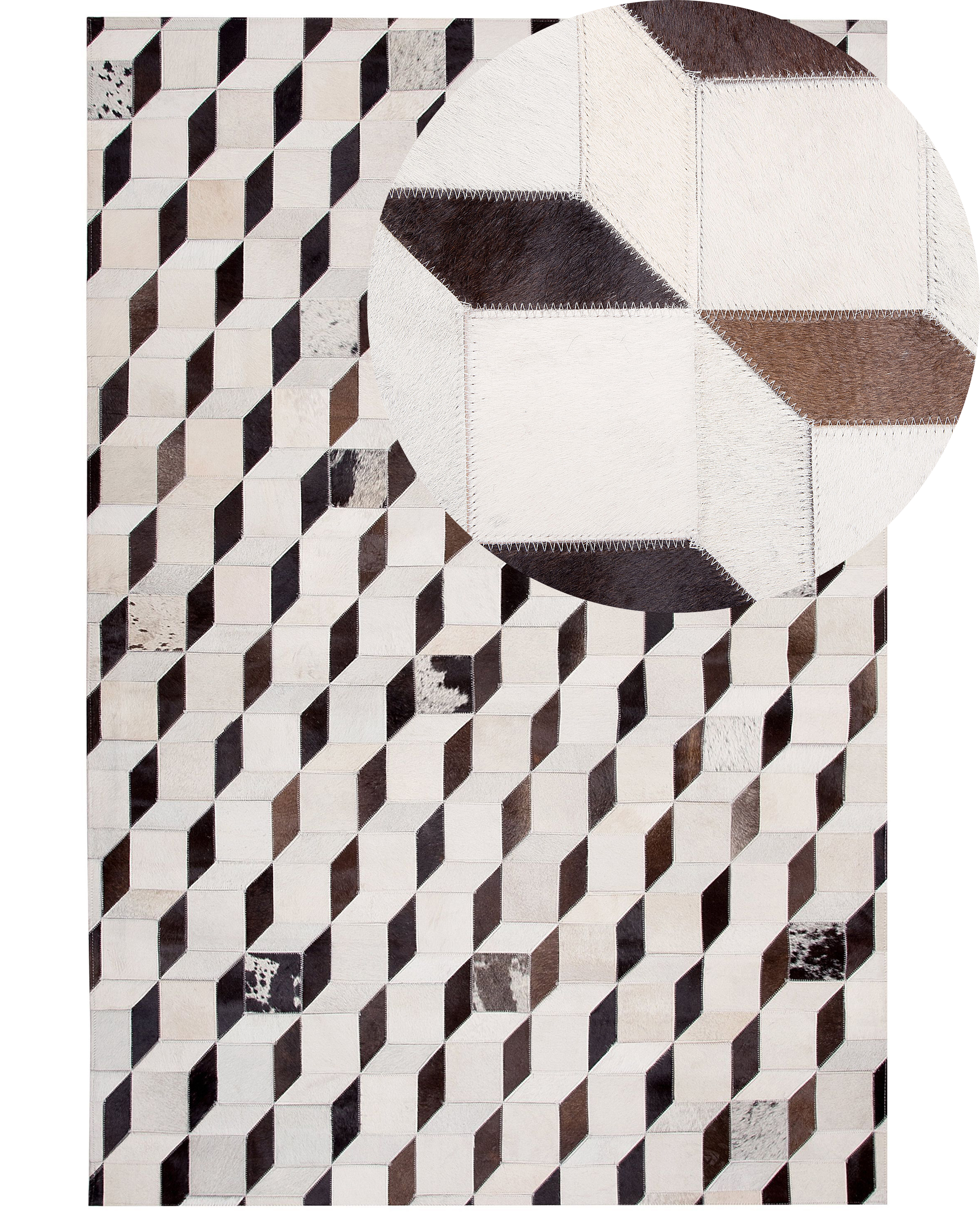 Kožený koberec 160 x 230 cm béžový ALPKOY_742791