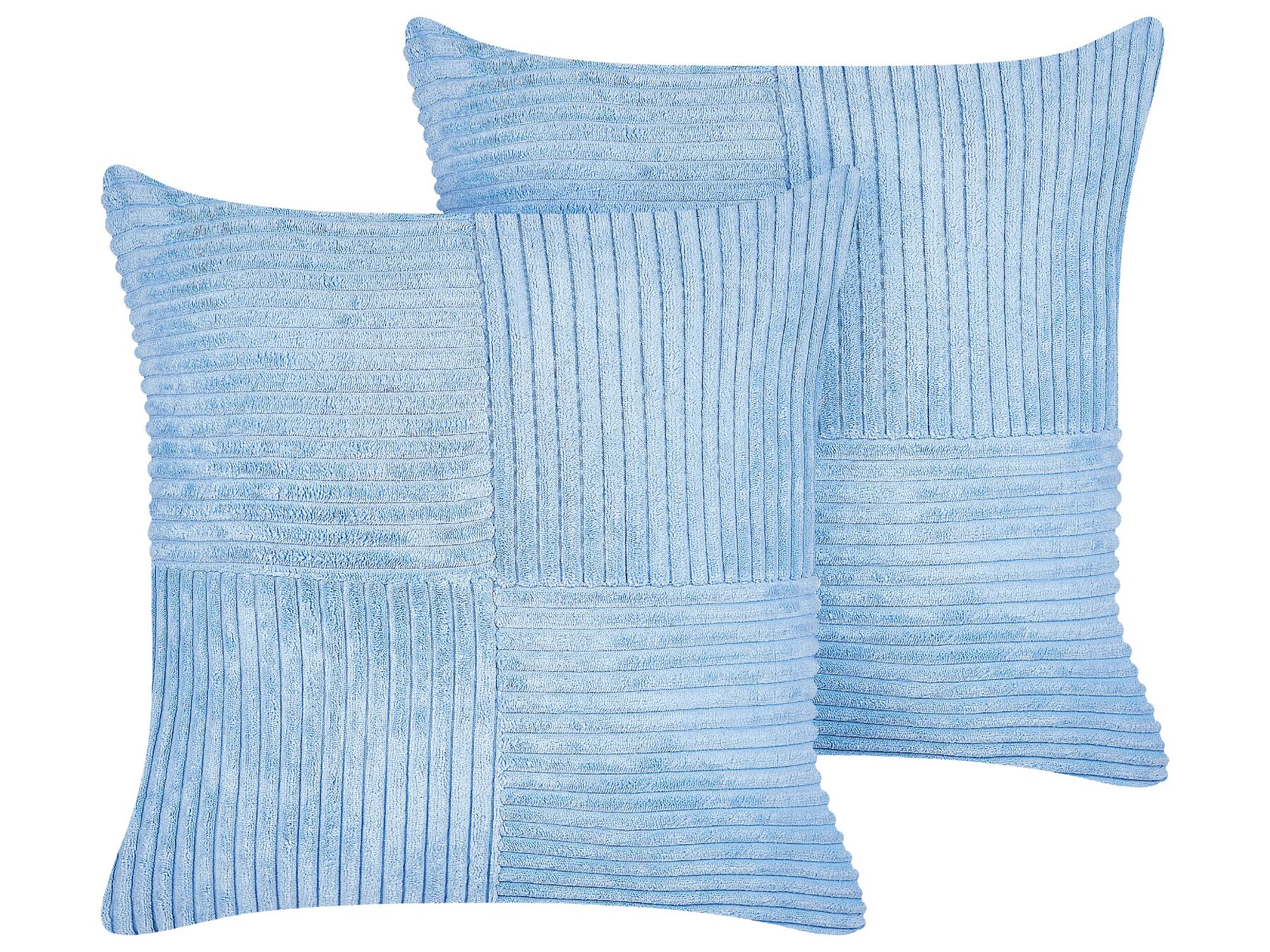 Set of 2 Corduroy Cushions 43 x 43 cm Blue MILLET_854655