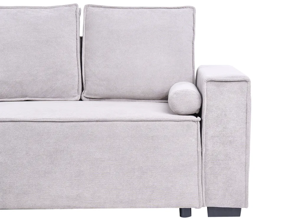 Corner Sofa Bed 3 Seater EDANE with Storage Fabric Grey Right Hand_1057170