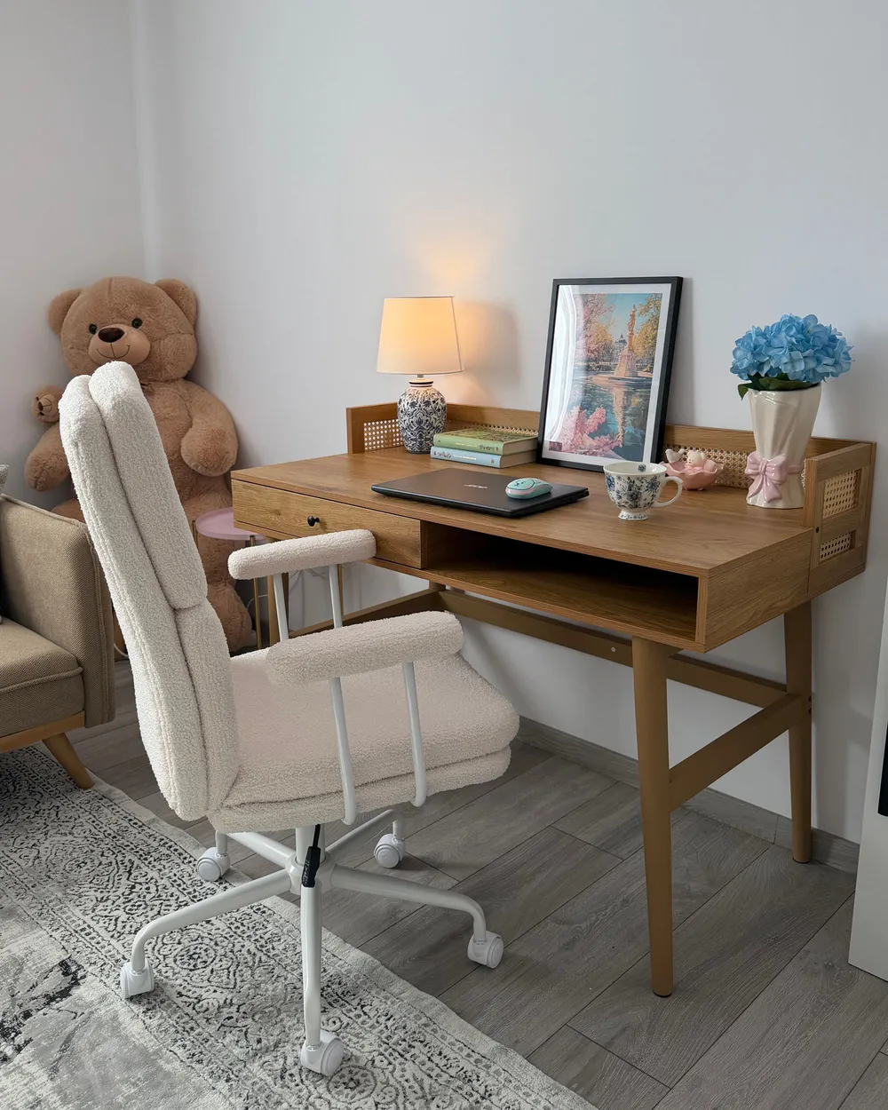 Bureau avec tableau de notes NOVEN 120 cm 60 cm Marron clair_1160080