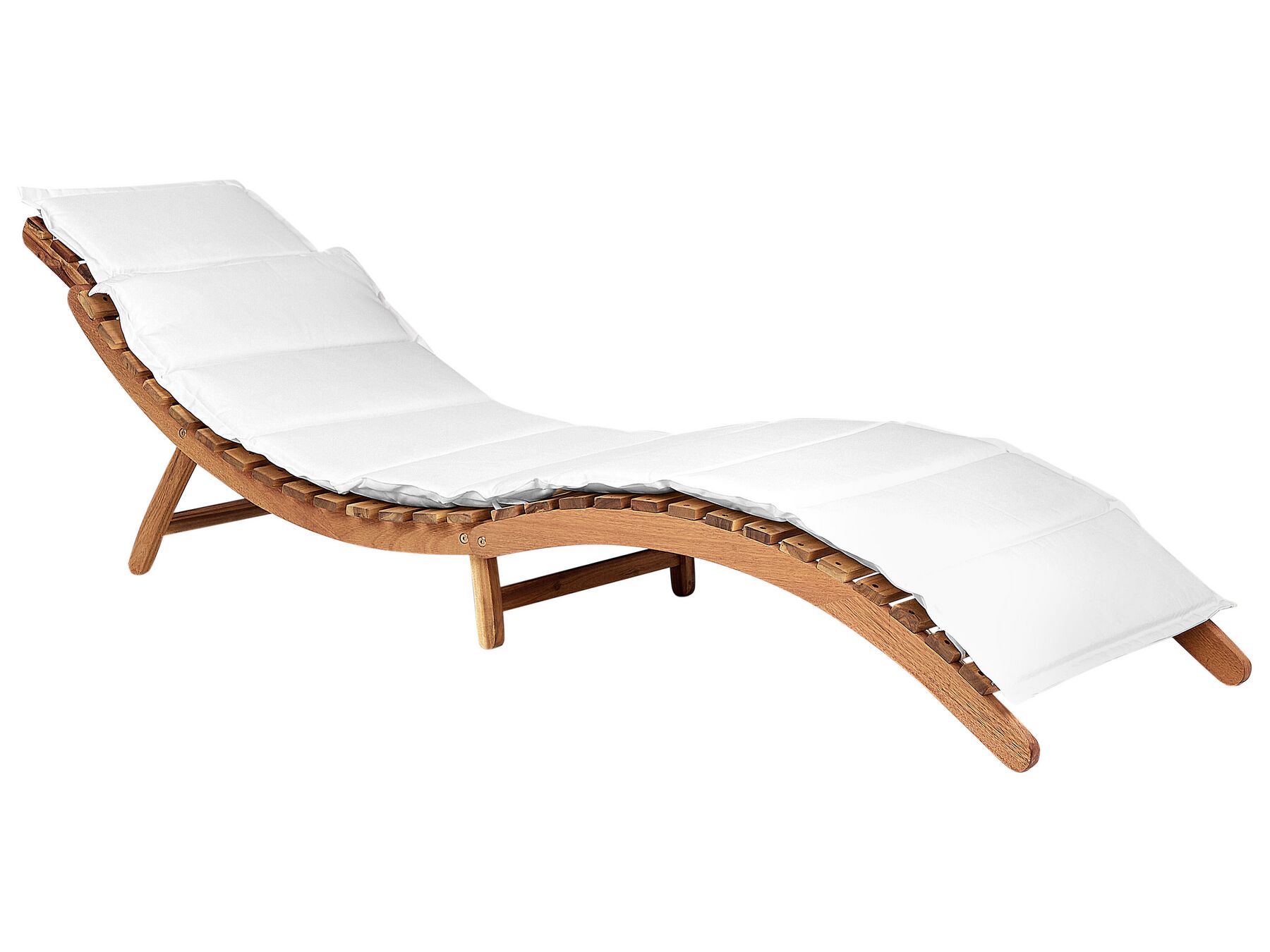 Wooden Sun Lounger with Cushion White LUINO_921595