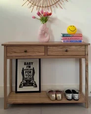 Console Table SALTON Sassafras Wood Brown_1171117