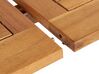 Set da giardino 8 posti legno di acacia chiaro con cuscini a strisce blu MAUI II_926788