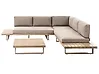 Garden Corner Sofa with Table 5 Seater MYKONOS Certified Acacia Wood Taupe Right Hand