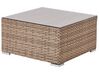 Lounge Set Rattan naturfarben 4-Sitzer rechtsseitig modular Auflagen weiß SANO II_933625