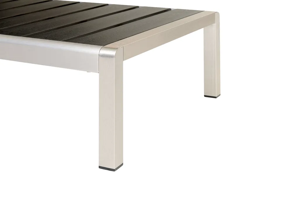 Sun Lounger NARDO Reclining Metal Black/ Silver_862931