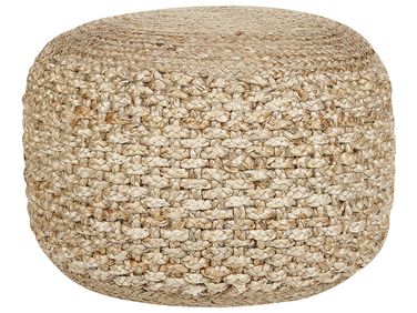 Pouf tissé en jute beige ⌀ 50 cm SARSAR Pouf tissé en jute beige ⌀ 50 cm SARSAR