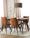 Conjunto de 2 sillas de comedor LISLE Tela Marrón dorado