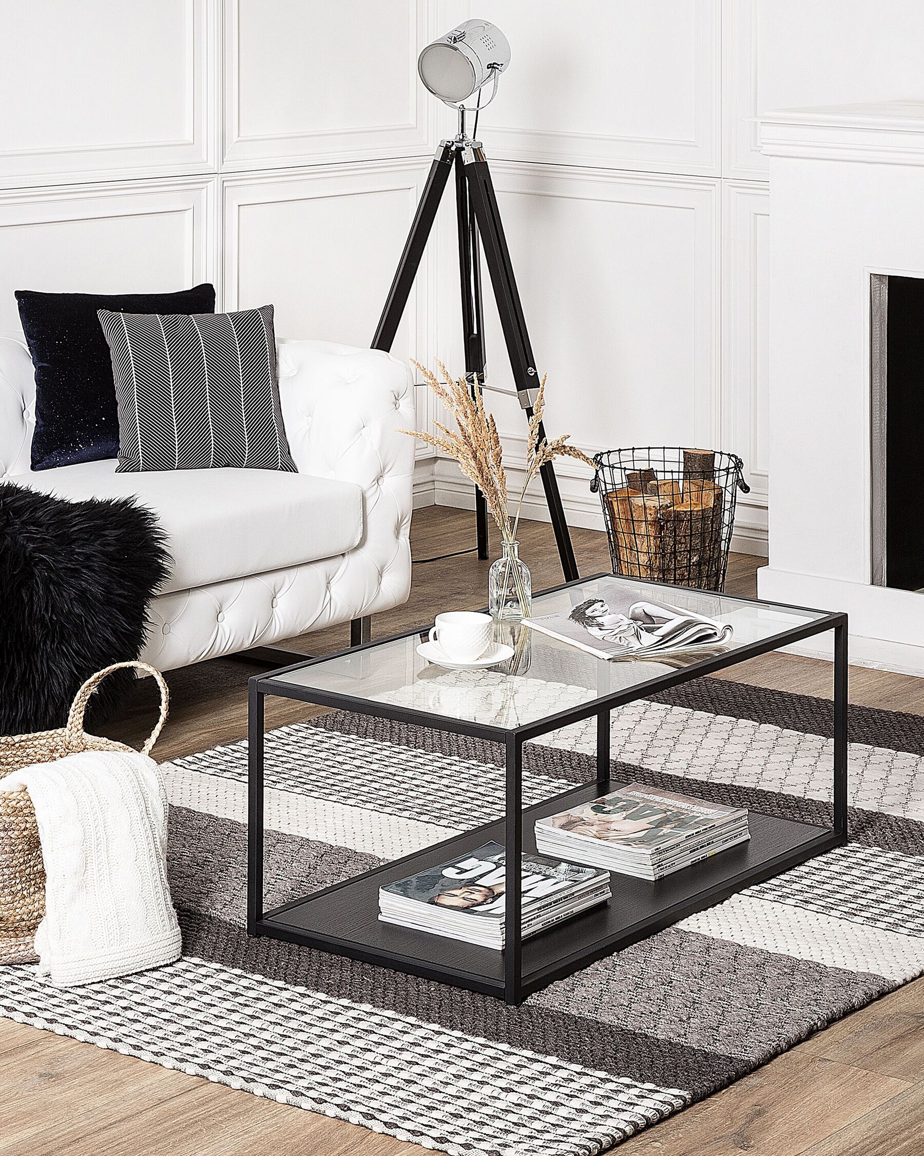 Tappeto lana grigio 160 x 220 cm AKKAYA Beliani.it