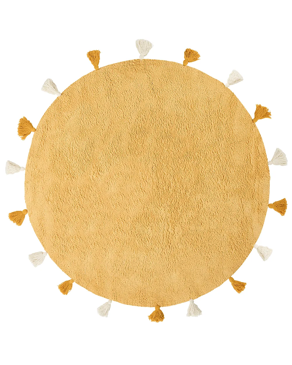 Kids Rug KODINHI  Yellow ø 120 cm Cotton