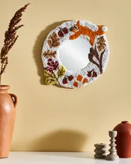 Wall Mirror BORITI 51 cm 40 cm Cotton White_1079665
