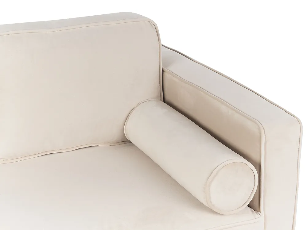 Right-Hand Chaise Longue MIRAMAS Velvet Beige_848694