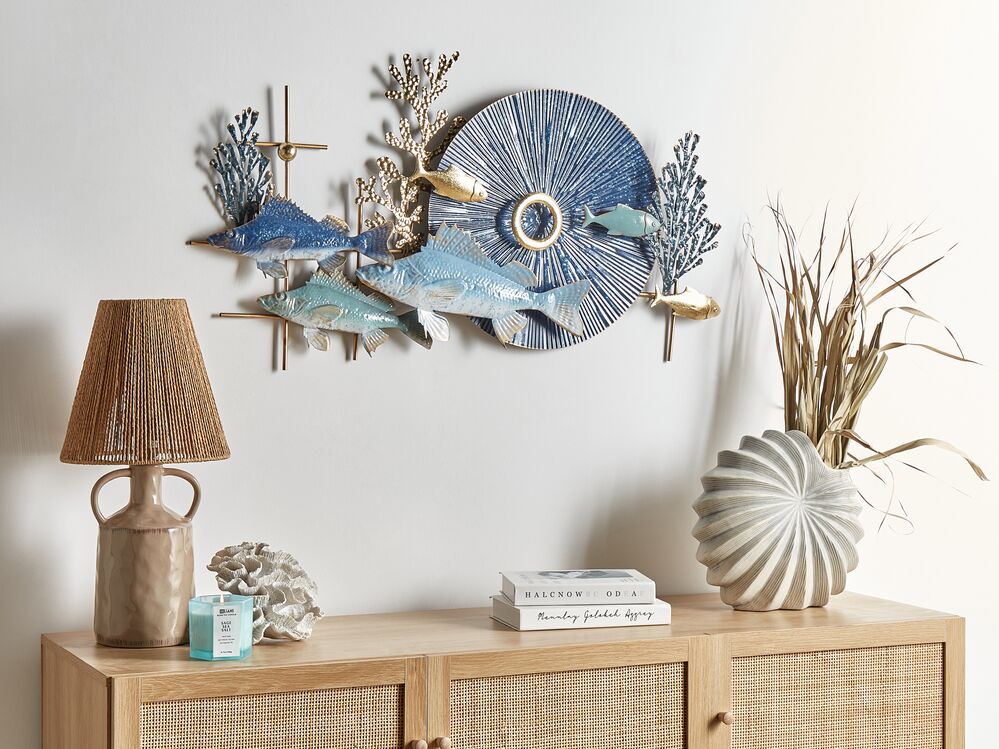 Decoração de parede Peixe BARIUM Metal 48 cm Azul