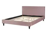 Lit avec sommier Velours FITOU 140 x 200 cm Rose_900385