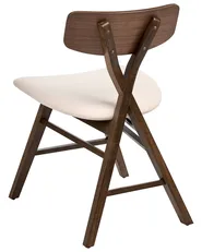 Set of 2 Dining Chairs LELAND Wood Brown/ Off-White_1065921