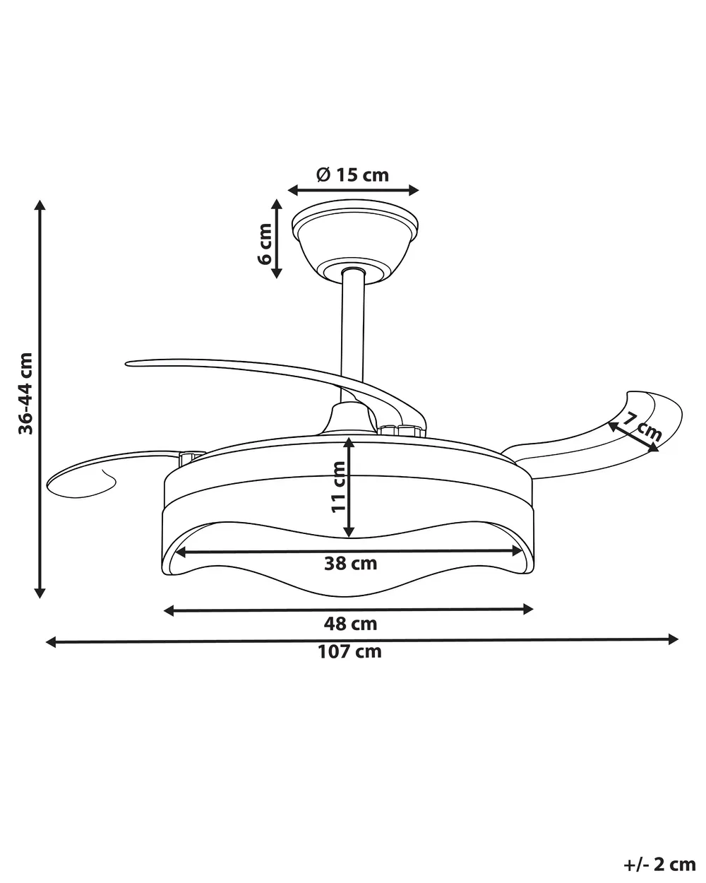 Ceiling Fan with Light ETONIA with Remote LED Black_1125616
