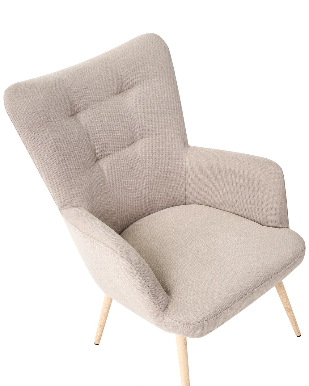 Poltrona Wingback VEJLE con poggiapiedi Tessuto Beige_912976