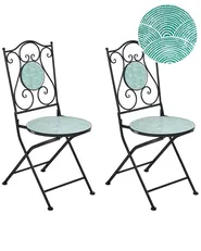 Set di 2 sedie da giardino ANAPO Pieghevole Metallo Nero_1021759