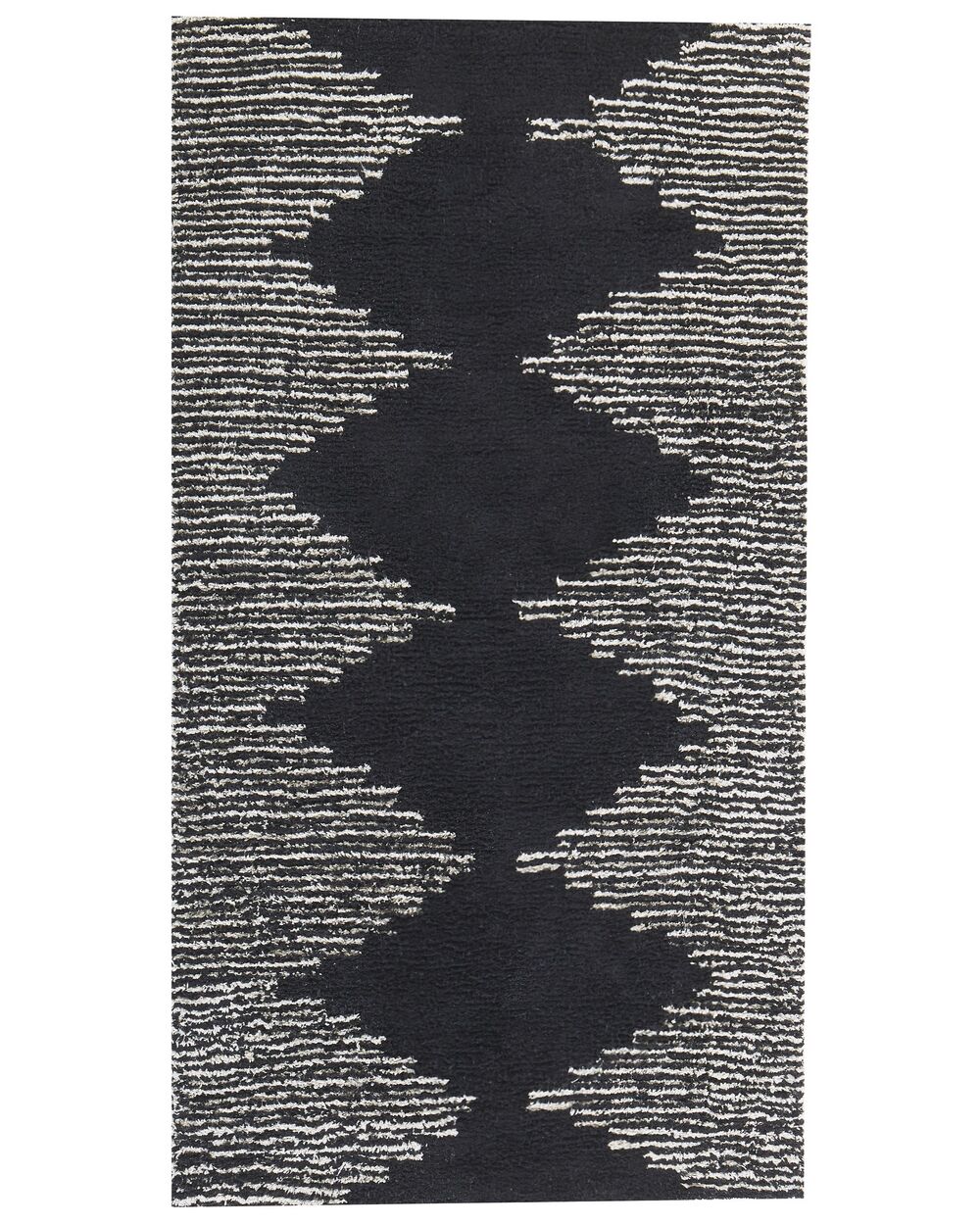 Tapis BATHINDA Noir/blanc 80 x 150 cm Coton