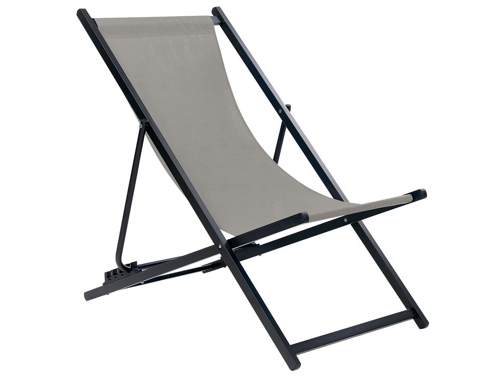 Folding Deck Chair Grey LOCRI II Beliani.cz